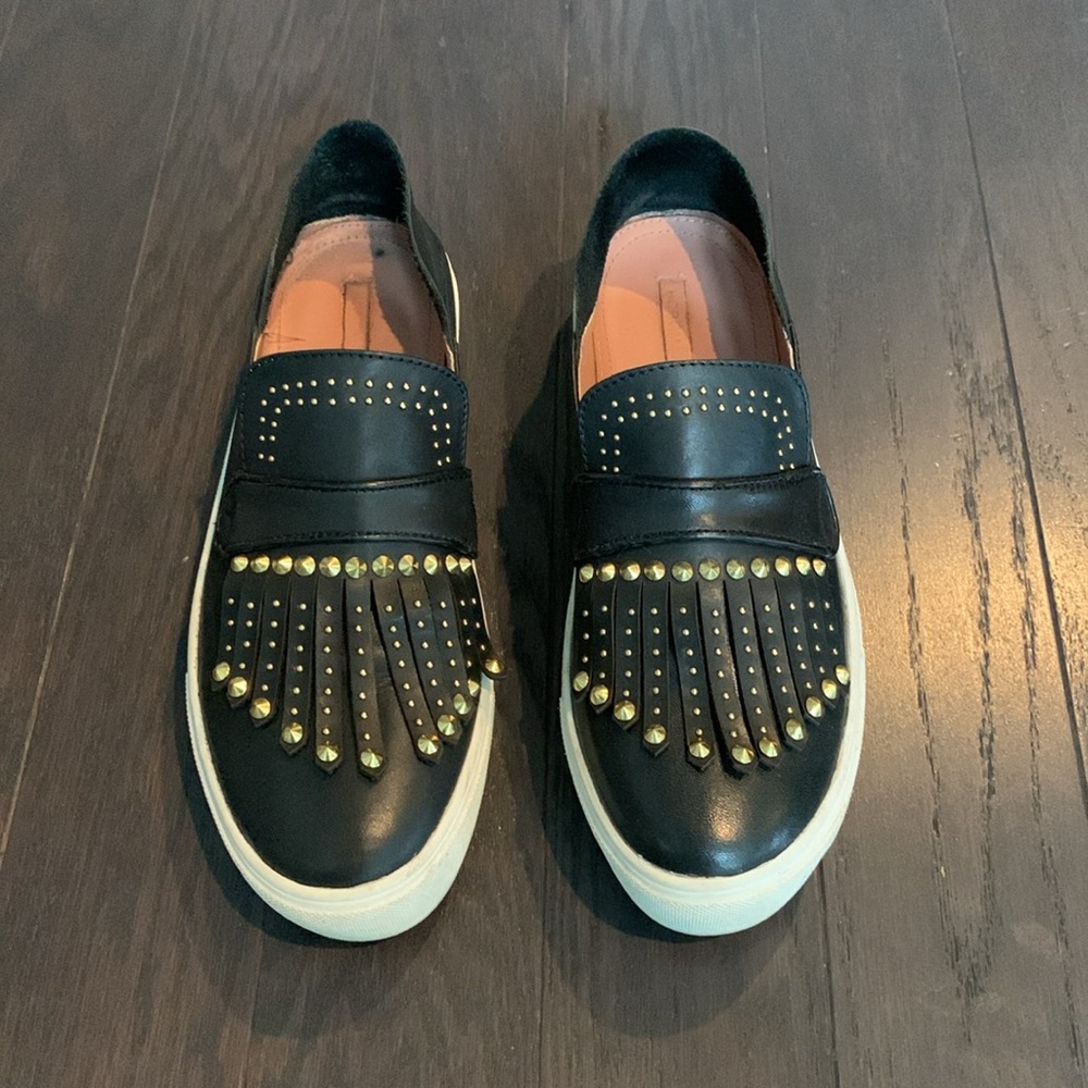 BCBG MaxAzria Black Studded Platform Slip-On Shoes With Box and Dust Bag